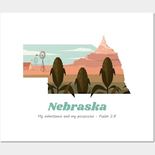 USA State of Nebraska Psalm 2:8 - My Inheritance and possession Posters and Art